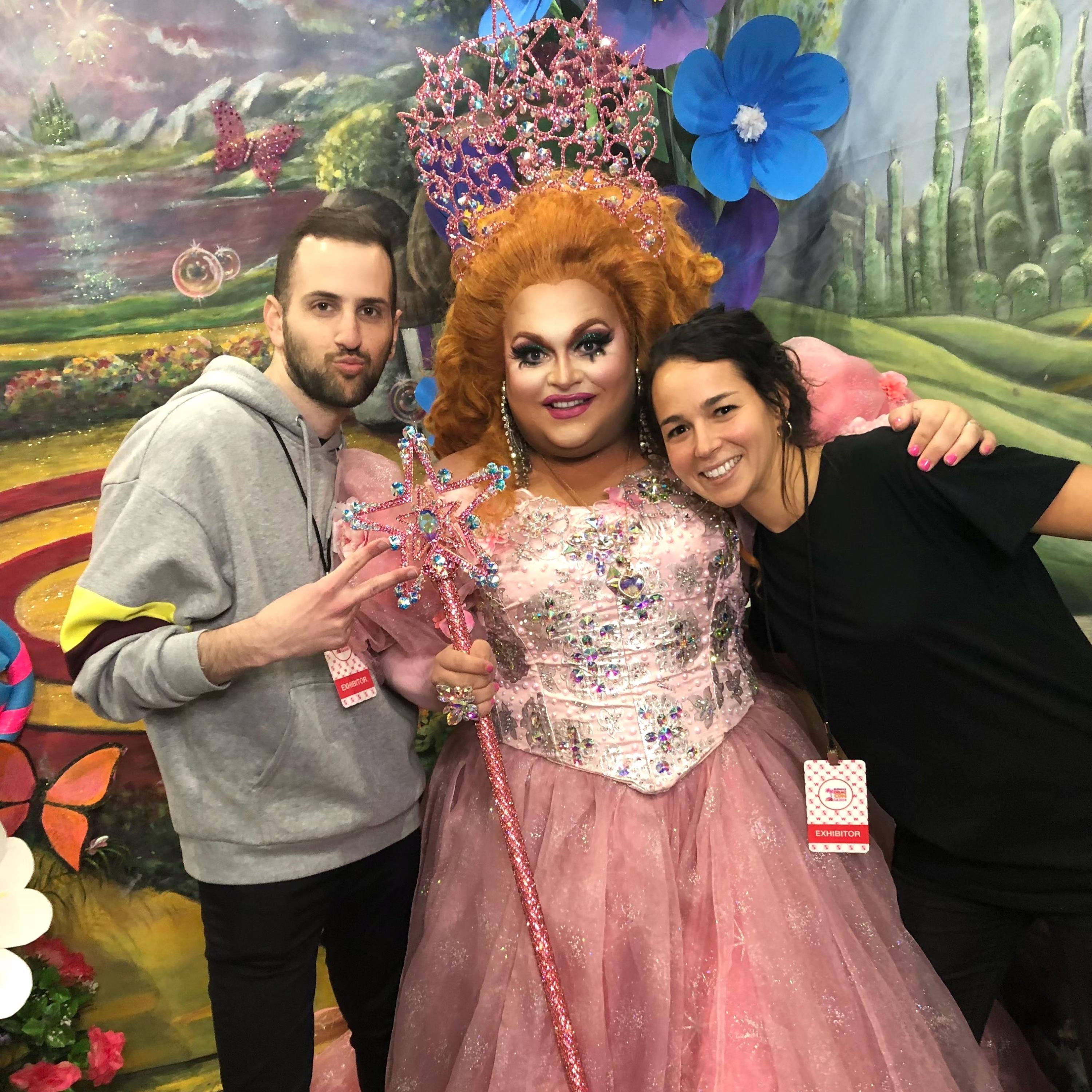  Daniel Berkovitz, Stav Tishler and Ginger Minj at RuPaul's DragCon LA 2018 (courtesy Lightricks)