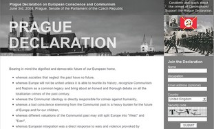 SCREENSHOT FROM the online version of the Prague Declaration.