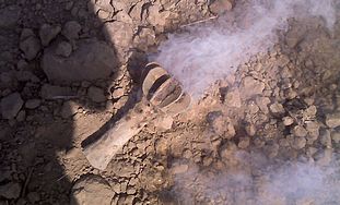 GAZANS FIRED this phosphorus shell 