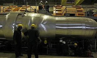 Workers in the Bushehr nuclear power plant