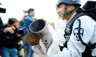 Police move grad rocket shell