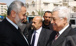 PA President Abbas with Hamas PM Ismail Haniyeh