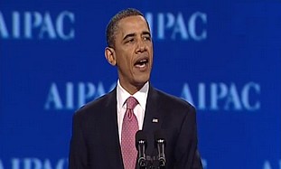 Obama addresses the 2011 AIPAC conference