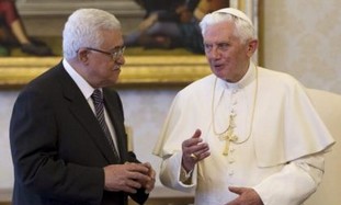 Pope Benedict XVI , PA President Abbas at Vatican