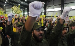 Lebanon's Hezbollah militants chant slogans