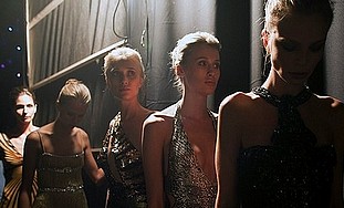 Models are seen at backstage 