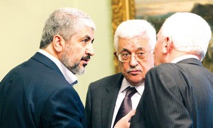 Khaled Mashaal and Mahmoud Abbas.