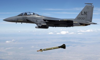 US Air Force F-15E releases a GBU-28 Bunker Buster