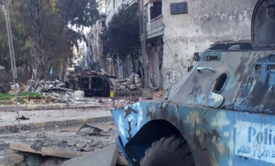 Military vehicle seen in Syria, Homs