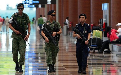 Singapore soldiers patrolling [illustrative]