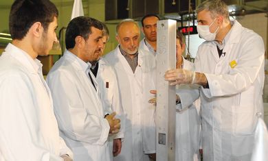Ahmadinejad at nuclear ceremony in Tehran