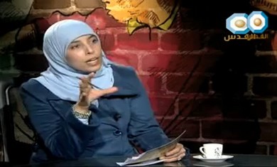 Hamas terrorist Ahlam Tamimi hosts a talk show. 