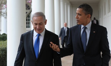 Netanyahu and Obama at the White House.