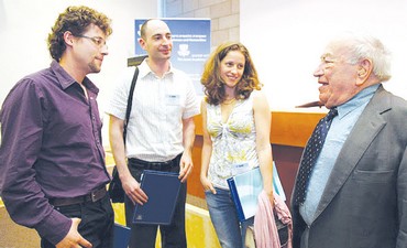 Marcel Adams meets with previous recepients - Photo: Israel Academy of Sciences