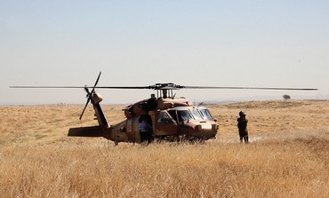 An IDF helicopter in the Negev