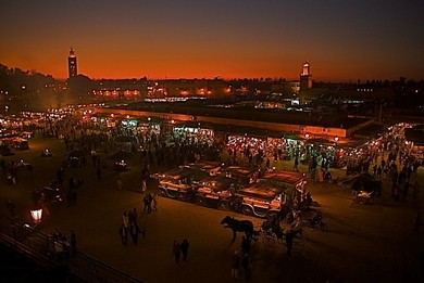 Marrakesh Square at night (Tanya Powell-Jones)