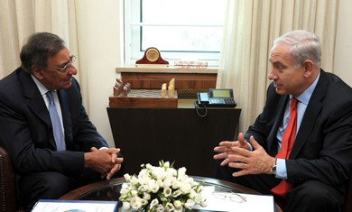 Leon Panetta and Binyamin Netanyahu.