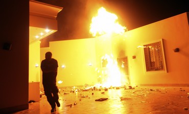 US Consulate in Benghazi in flames during protest