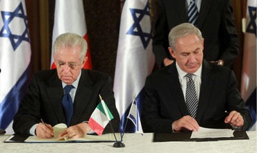 PM Netanyahu with Italian counterpart Mario Monti - Photo: Marc Israel Sellem/The Jerusalem Post