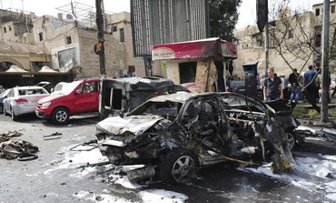 Wreckage after car bomb in Damascus [file]