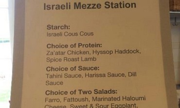 Menu of Israeli Mezze Station - Photo: Courtesy