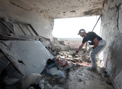 Inside view of Kiryat Malachi home hit by rocket 