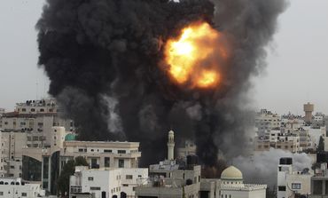 An Israeli air strike in the Gaza Strip