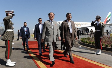 Kim Yong-Nam arrives at NAM conference in Tehran