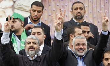 Khaled Mashaal, Ismail Haniyeh at Dec 8 Gaza rally