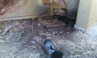 Rocket fired from Gaza that landed in a home in Sderot, March 21, 2013.