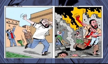Cartoon shown in 'The New Anti-Semitism' film