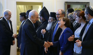 Peres, Netanyahu greet heads of  foreign diplomatic missions