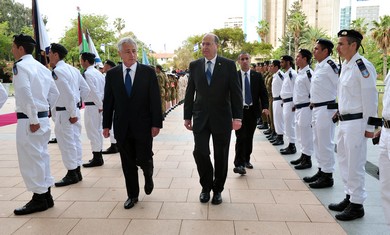 US Secretary of State Chuck Hagel and Defense Minister Moshe Ya'alo