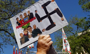 Far-right Jobbik party rally in Budapest, May 4, 2013