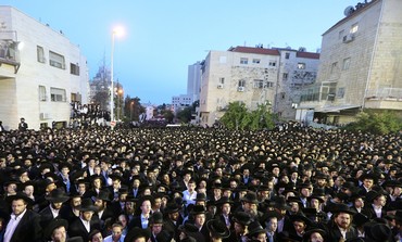 Haredi demonstration against IDF enlistment legislation in Jerusalem, May 16, 2013