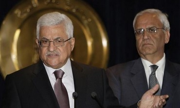 PA President Abbas and Chief PLO negotiator Saeb Erekat [file].