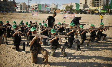 A military-style exercise at a summer camp organized by the Hamas movement