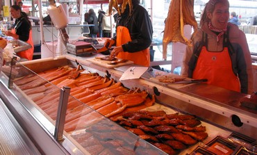 Salmon on display in Norway.