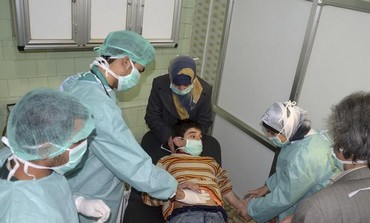 Boy affected by alleged chemical weapons attack in Syria [file]