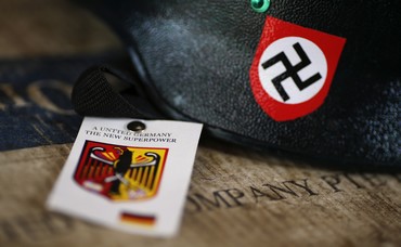 A motorcycle helmet with Nazi swastika sign for sale [file]