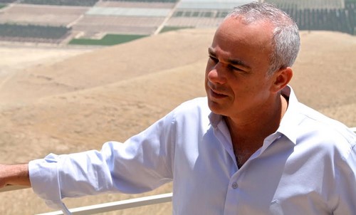 Strategic Affairs Minister Yuval Steinitz overlooks the Jordan Valley May 21, 2014. (Tovah Lazaroff)