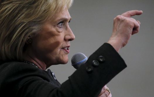 US Democratic presidential candidate Hillary Clinton speaks with supporters during a campaign rally 
