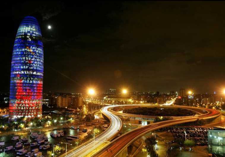 The Agbar Tower (L) in Barcelona