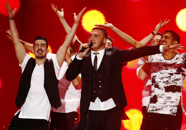 Nadav Guedj representing Israel performs during a dress rehearsal 