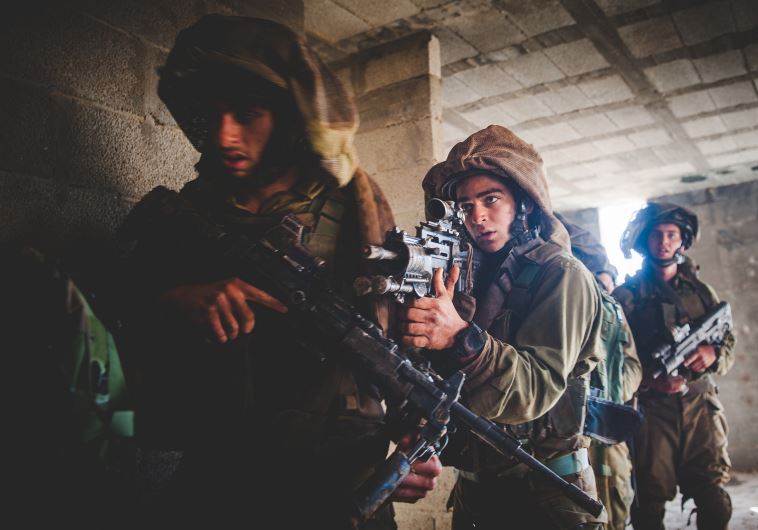 IDF troops take part in a drill in Kalkilya