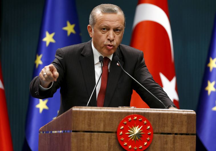 Turkish President Recep Tayyip Erdogan speaks during a news conference in Ankara