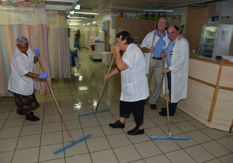 Flooded Barzilai Medical Center in Ashkelon, November 9, 2015