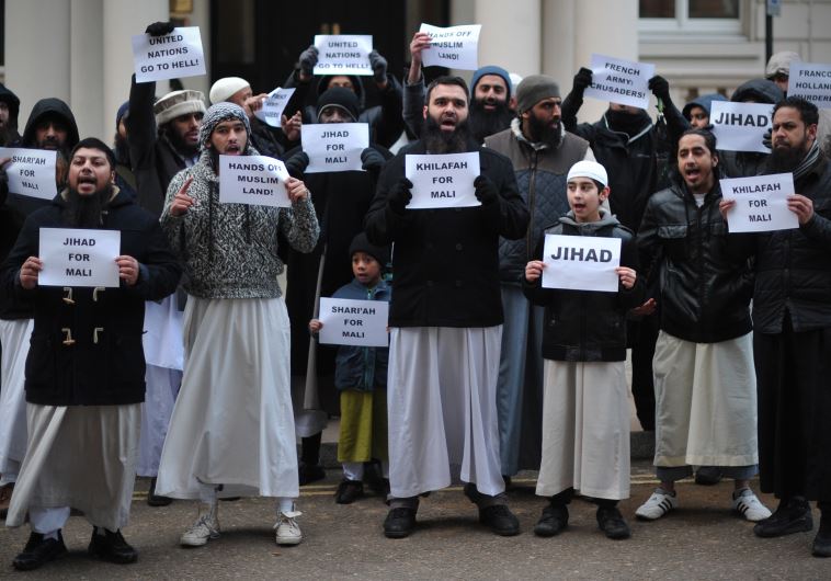 Muslim men and children