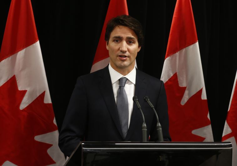 Canadian Prime Minister Justin Trudeau speaks about a Saskatchewan school shooting during a news con
