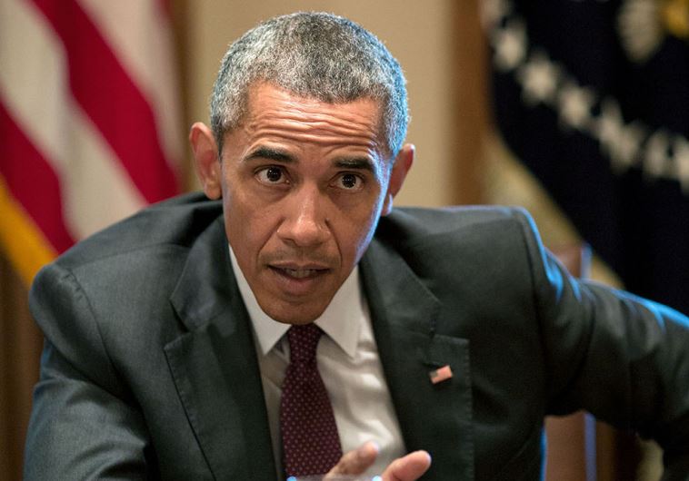 US President Barack Obama gestures during a meeting with American Jewish leaders